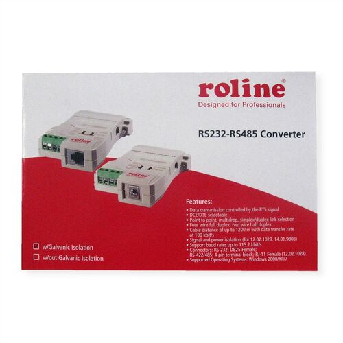 CONVERTIDOR RS232 - RS485 CON AISLAMIENTO GALVANICO ROLINE