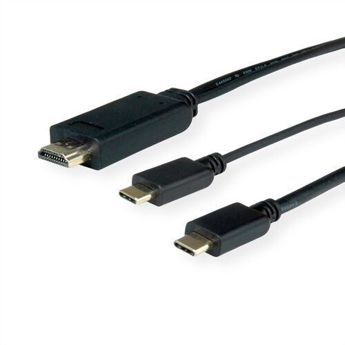 Cable Tipo C - Cable HDMI + USB C, M/M, 2 m Roline