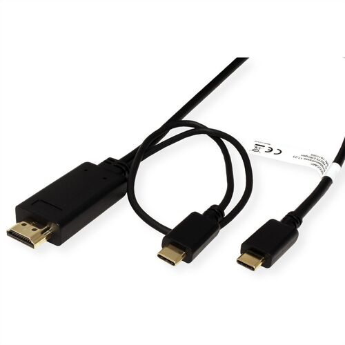Cable Tipo C - Cable HDMI + USB C, M/M, 2 m Roline
