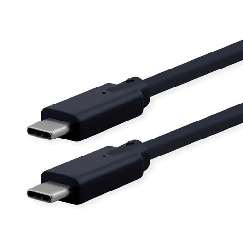Cable USB3.2 Gen2x2, CC, M/M, 240W, con Emark, negro, 1 m ROLINE