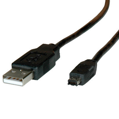 CABLE USB 2.0 1,8 M. A M/ MINI  HIROSE NEGRO ROLINE