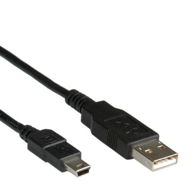 CABLE USB 2.0 3 M. A M/ MINI USB (5 PIN) EN NEGRO ROLINE