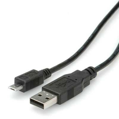 CABLE USB 2.0 3 M - A M- MICRO USB B M NEGRO ROLINE