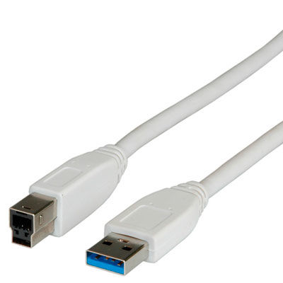 CABLE USB 3.0 0,8 M. A-B BLANCO VALUE