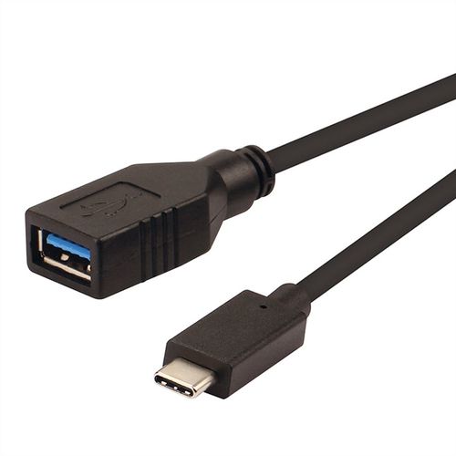 CONVERTIDOR USB3.1, C-A, M/H, OTG, 0.15m NEGRO ROLINE