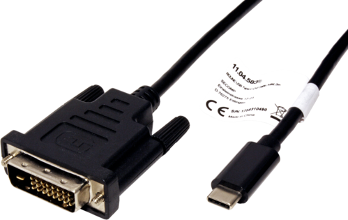 CABLE USB TIPO C - DVI M/F, NEGRO , 2.0 m ROLINE