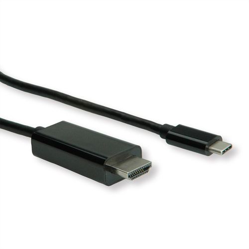 CABLE USB TIPO  C - HDMI, M/M, NEGRO, 1.0 m ROLINE