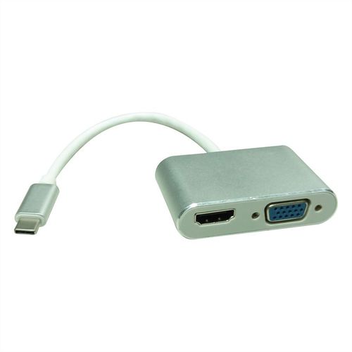 CONVERTIDOR USB3.1 TIPO C - HDMI/VGA, M/H PLATA ROLINE