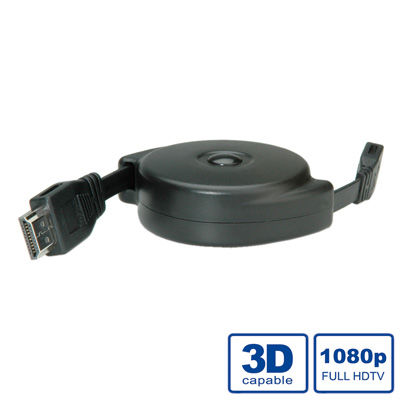CABLE HDMI 1,2 M HDMI TIPO A M/HDMI TIPO C (MINI) M  ALTA VELOCIDAD CON ETHERNET RETRACTIL VALUE