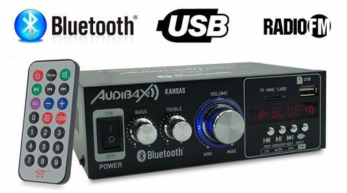 Audibax KANSAS Amplificador HiFi con Bluetooth / MP3 / FM 2 x 40W
