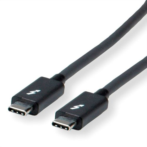 Cable Thunderbolt 3  2 M ,USB TIPO C ,  HASTA 40GBit, 20V 5A 100 W. , M/M, NEGRO ROLINE