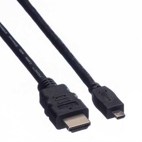 CABLE HDMI 2 M. HDMI A M/HDMI TIPO D (MICRO) M  ALTA VELOCIDAD CON ETHERNET VALUE