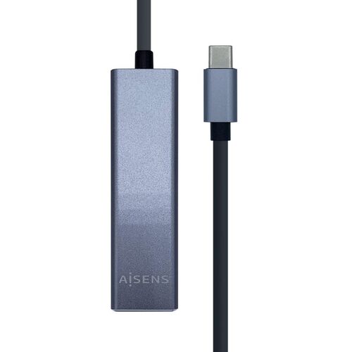 CONVERTIDOR-HUB USB3.1 GEN1 USB TIPO C A ETHERNET GIGABIT 10/100/1000 MBPS + HUB 3xUSB3.0 GRIS 15CM