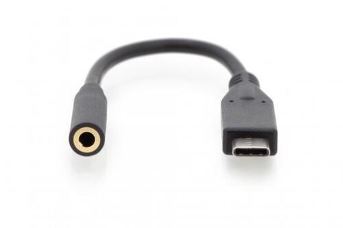 CONVERTIDOR USB TIPO C USB 3.1MACHO-JACK 3,5 MM HEMBRA 20 CM NEGRO