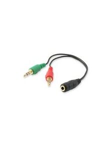 ADAPTADOR JACK/AUDIO  (3,5mm JACK HEMBRA A JACK 2X3,5mm MACHO) AURICULAR/MICROFONO