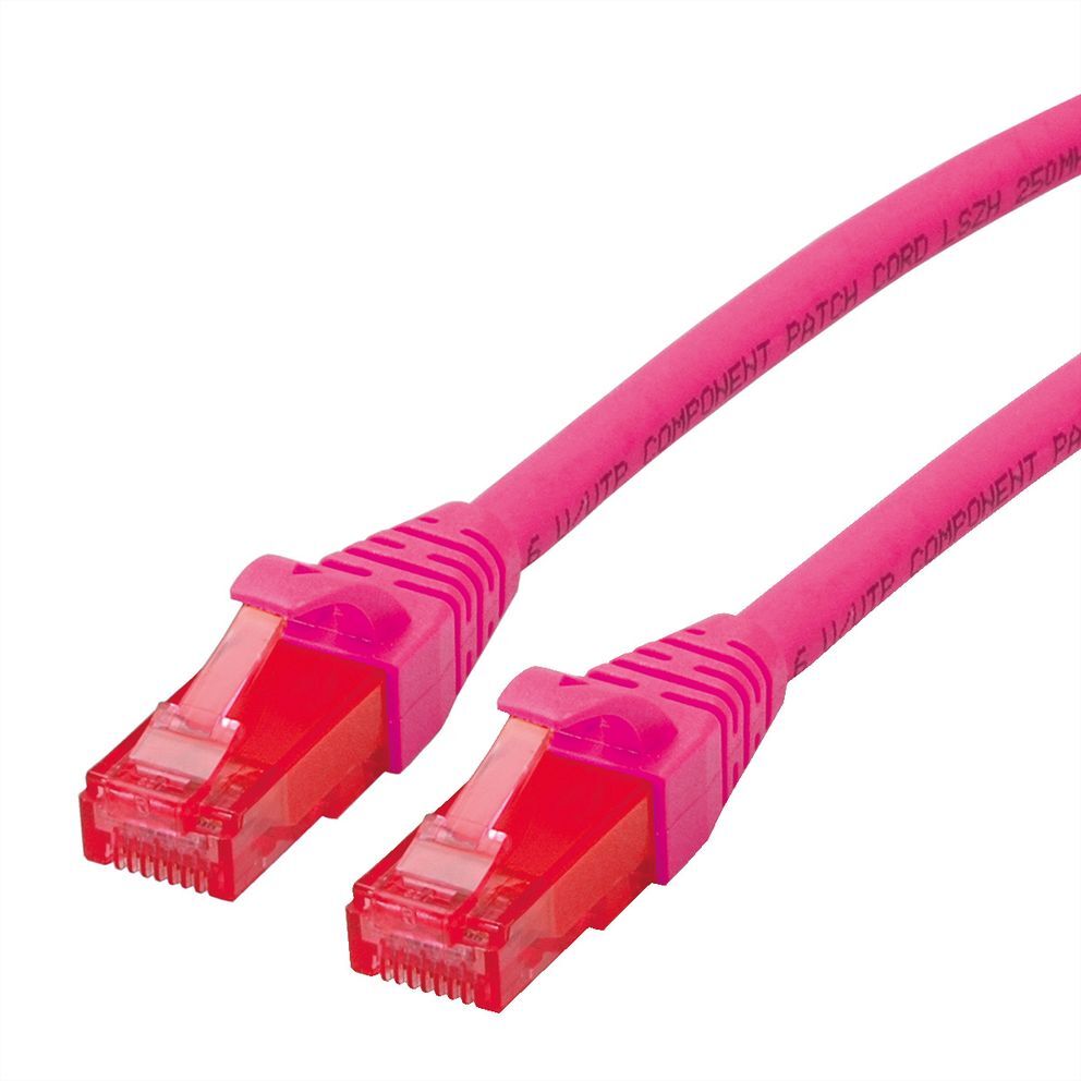 LATIGUILLO RJ45 1 M CAT.6 UTP COBRE LIBRE DE HALOGENO COMPONENT LEVEL ROSA ROLINE