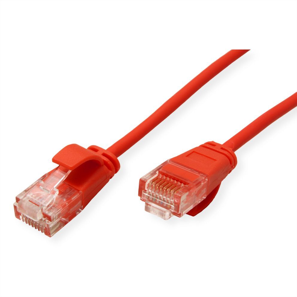 LATIGUILLO RJ45 0,3 M CAT.6A UTP DATA CENTER  LSOH SLIM COBRE ROJO ROLINE