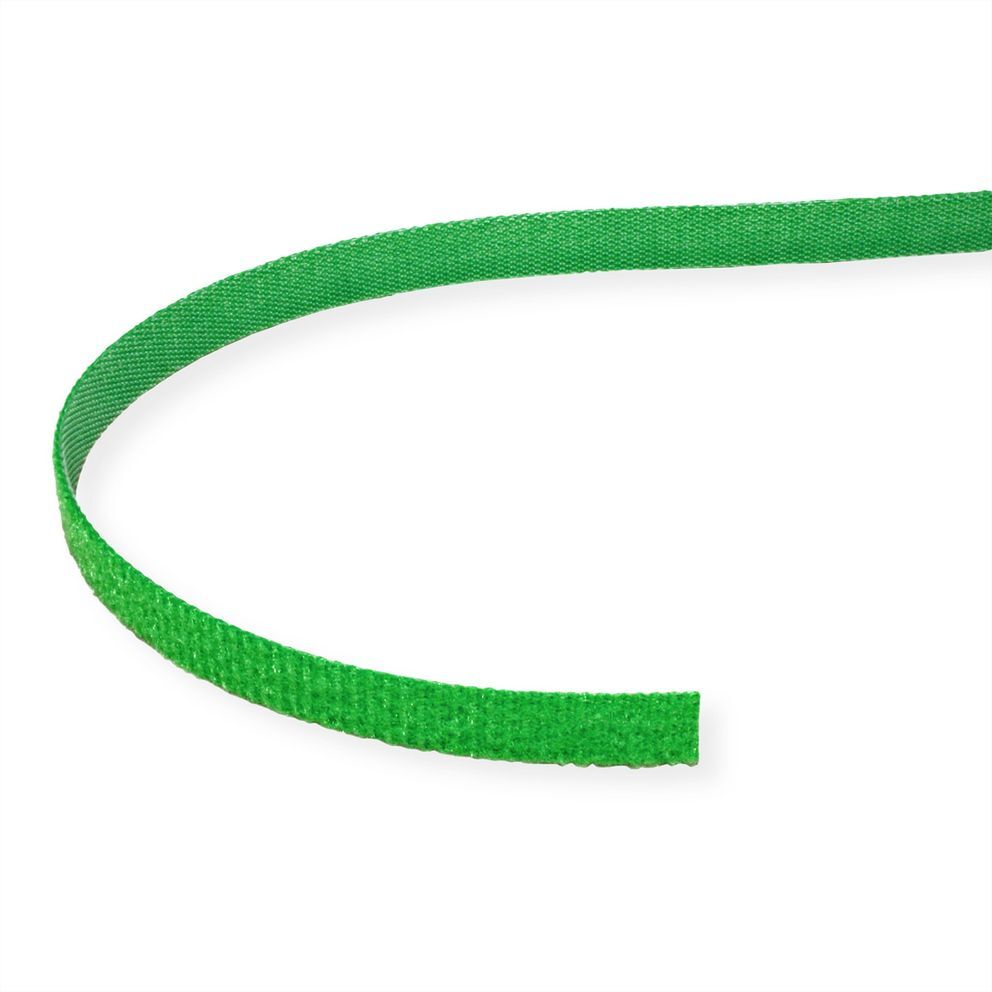 Rollo para organizar/sujetar cables , Ancho 10mm, verde, 25 m VALUE