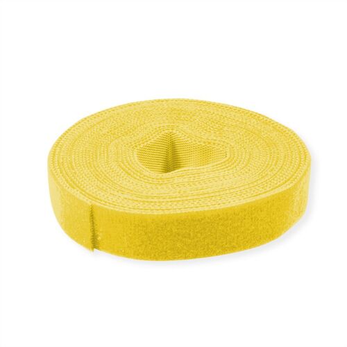 Rollo para organizar/sujetar cables , Ancho 10mm, amarillo, 25 m VALUE