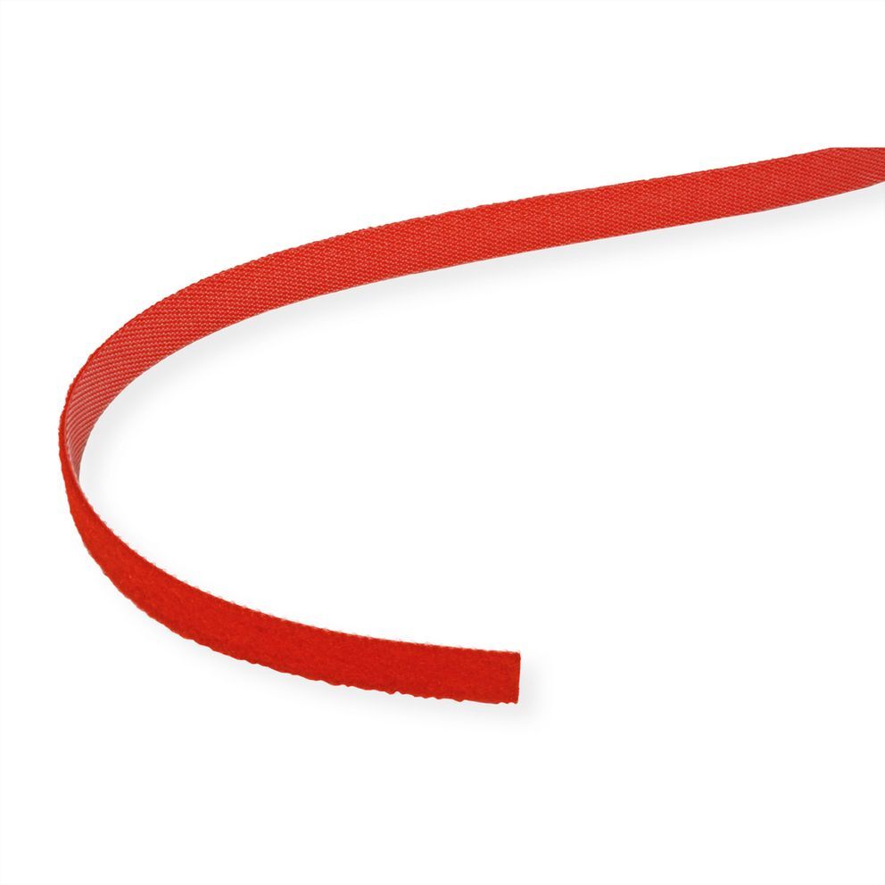 Rollo para organizar/sujetar cables , Ancho 10mm, rojo, 25 m VALUE