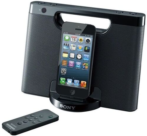 Sony RDP-M7IPN Lightning iPhone/iPod - Base de altavoz porttil para iPod, color negro NUEVA