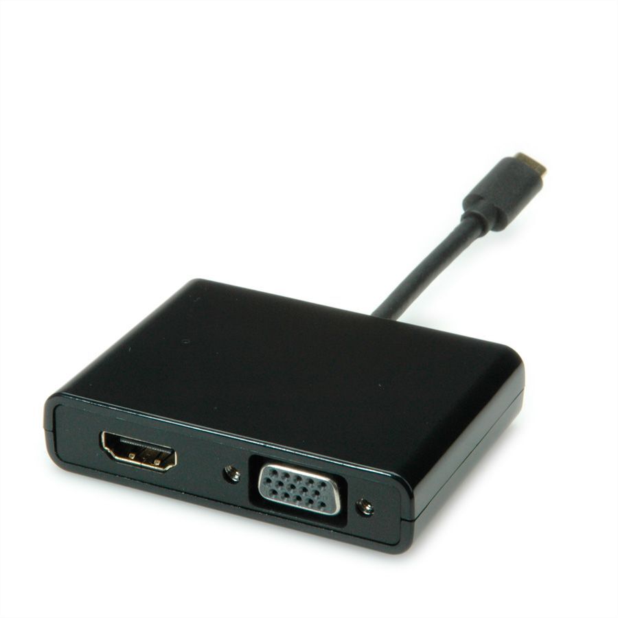 CONVERTIDOR  Tipo C -  HDMI/VGA, M/H, negro, 0,1 m STANDARD