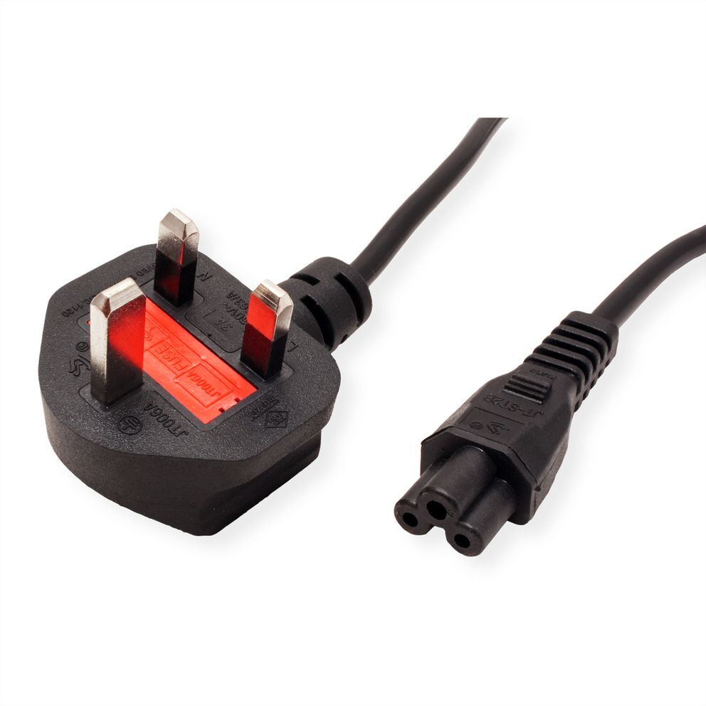 Cable de alimentación UK, conector Compaq recto, 3A, negro, 1,8 m VALUE