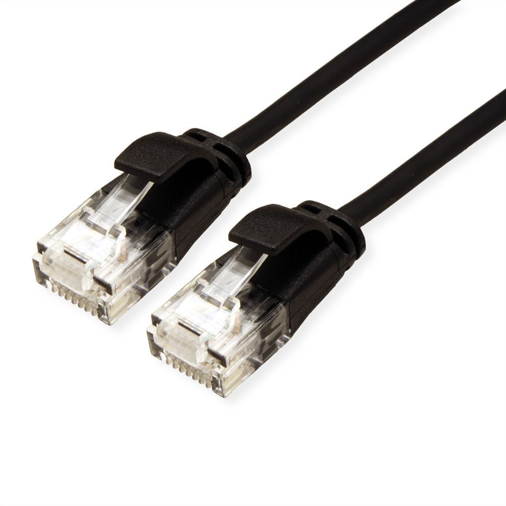 LATIGUILLO RJ45 1,5 M CAT.6A UTP DATA CENTER LSOH SLIM COBRE NEGRO ROLINE