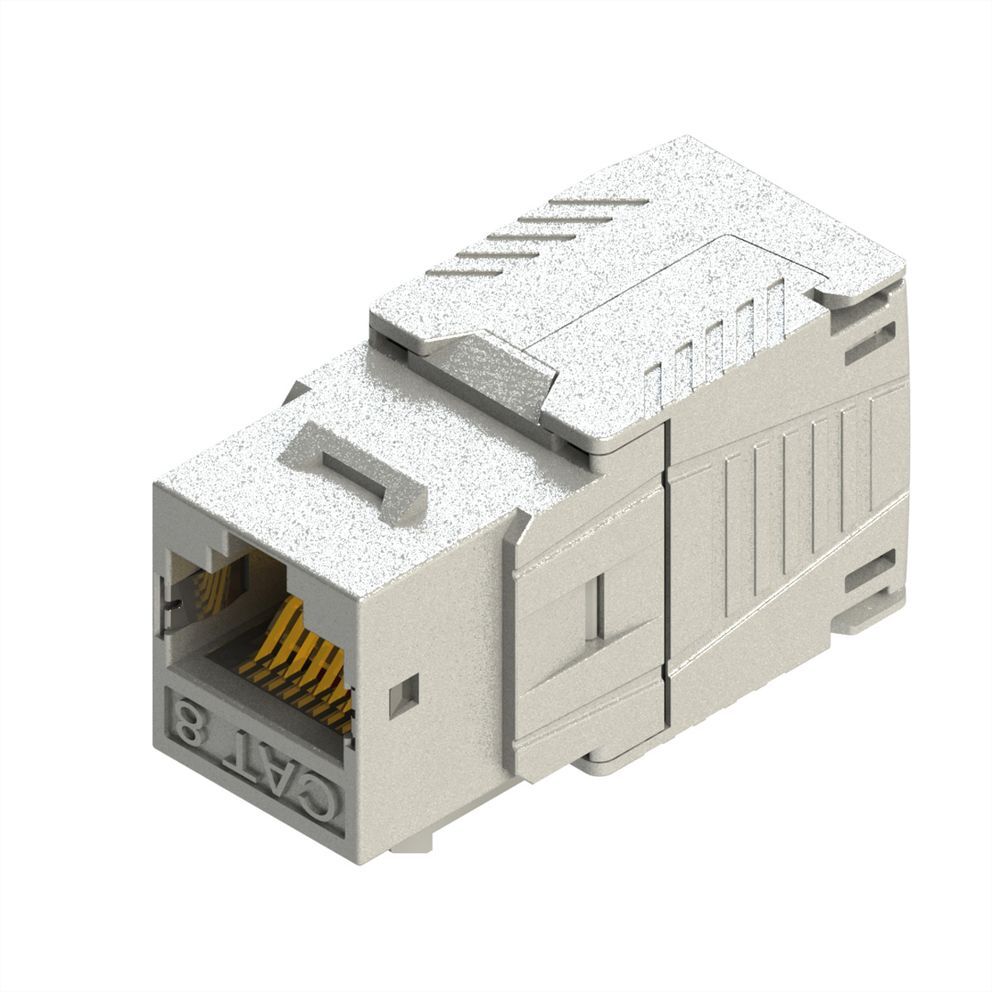 Conector RJ45 Keystone , Cat.8 (Clase I), STP, sin herramientas, plateado ROLINE