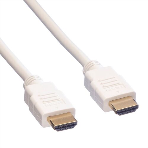 CABLE HDMI 1 M. HDMI M/HDMI M, ALTA VELOCIDAD CON ETHERNET 1080P 2k 3D  BLANCO VALUE