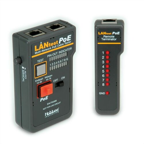 Comprobador de cables PoE multired LANtest de HOBBES