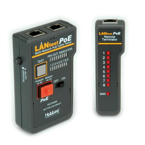 Comprobador / testeador de cables PoE multired LANtest de HOBBES