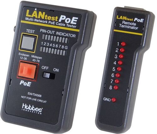 Comprobador de cables PoE multired LANtest de HOBBES