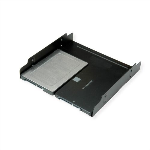 Adaptador de montaje HDD/SSD, marco de 5,25 pulgadas para 1x HDD/SSD de 2,5/3,5 pulgadas, metal, negro  ROLINE