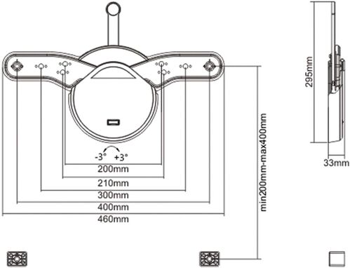 Soporte de pared para monitor de TV Negro/Plata hasta 40 Kgs VALUE