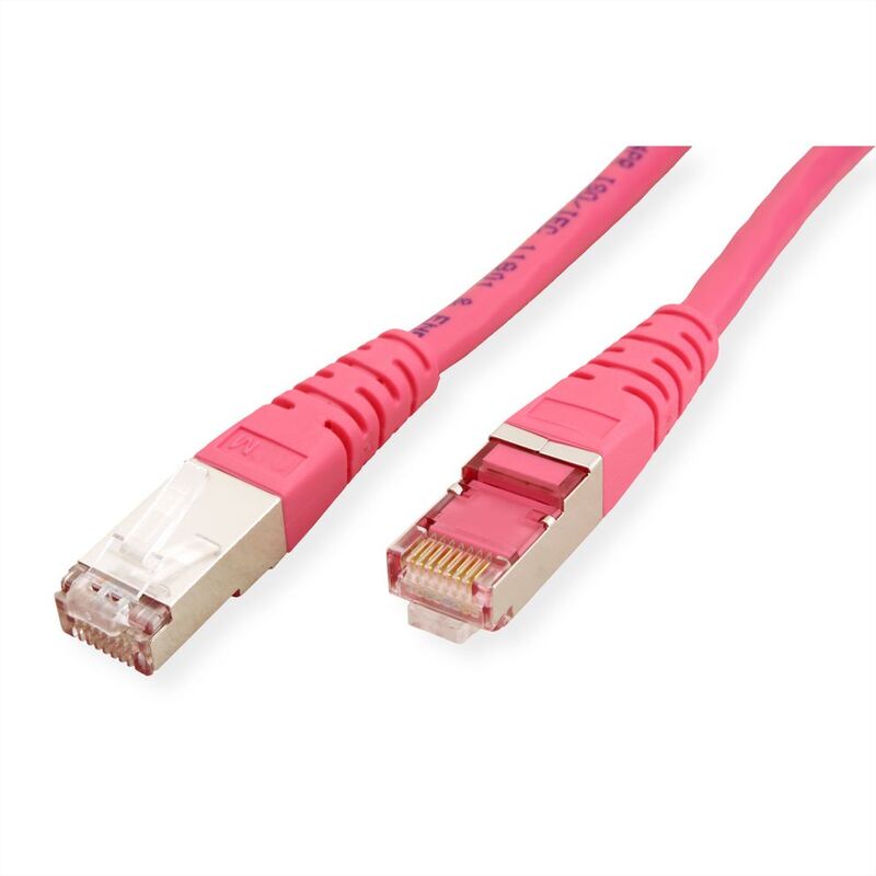 LATIGUILLO RJ45 10 M.  CAT.6 S/FTP (PIMF) COBRE ROSA , ROLINE