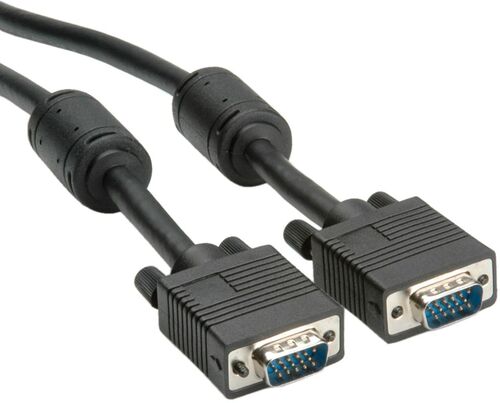 Cable VGA 10 M. + Ferritas + DDC, HD15, M/M, Negro STANDARD
