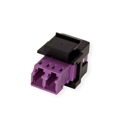 Conector Keystone de fibra ptica, LC/LC dplex, multimodo, OM4  ROLINE