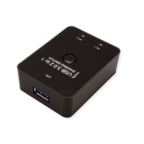 Conmutador Manual USB 3.2 Gen 1 Switch, 2 Puertos, Negro, VALUE