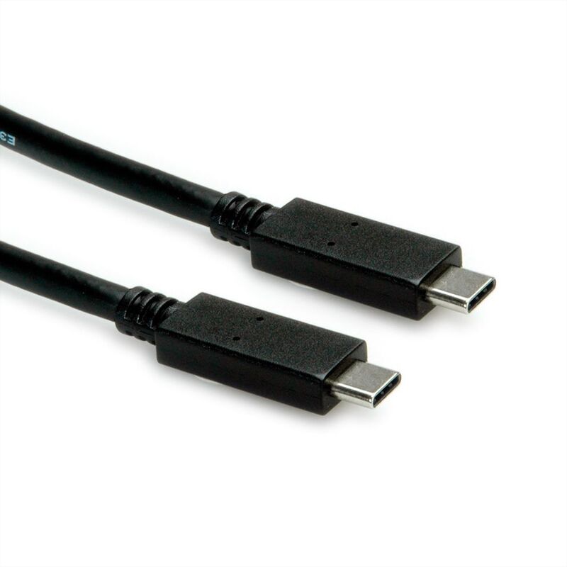 Cable USB 3.2 Gen 2, 0,5 M, PD (Power Delivery) 20V5A, con Emark, C-C, M/M, negro, STANDARD