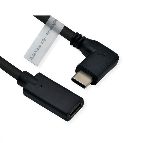 Cable USB Tipo C , 2 M., cable de extensin C-C (modo DP Alt) 4K solo Datos/Video , M/H, negro,  ROLINE