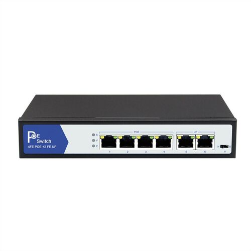 PoE Fast Ethernet Switch, 4 puertos + 2 puertos de enlace ascendente VALUE