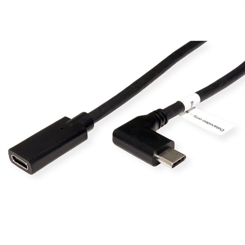 Cable USB Tipo C , 2 M., cable de extensión C-C (modo DP Alt) 4K solo Datos/Video , M/H, negro,  ROLINE