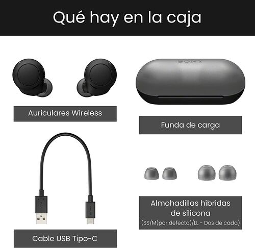 CASCOS SONY TRUE WIRELESS  NEGROS