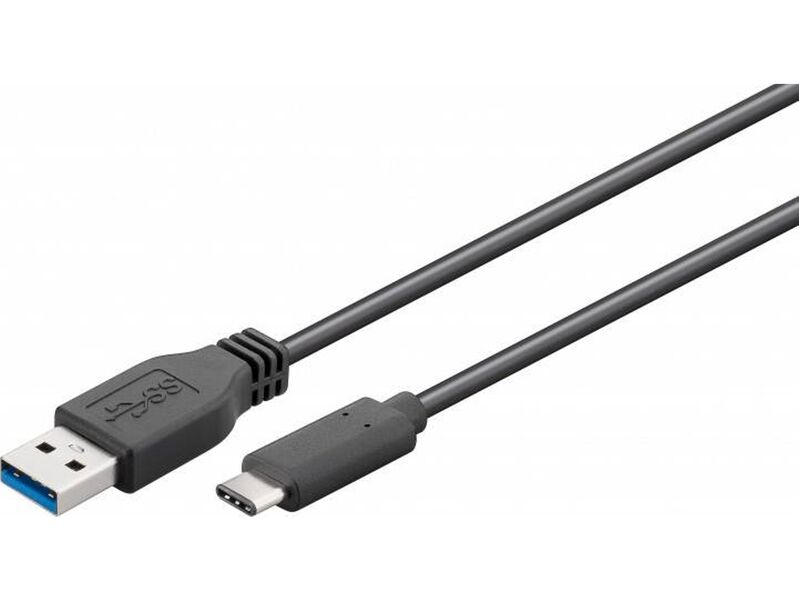 CABLE USB 3.1 GEN2 10 GBPS 3 A TIPO C M / A M 3 A. NEGRO 1 M