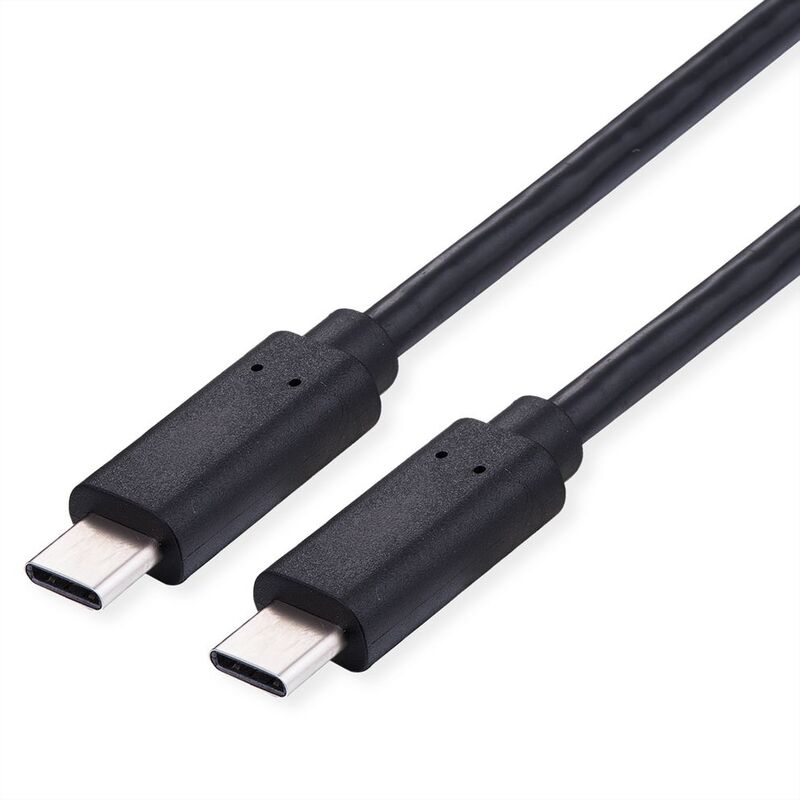 Cable USB 2.0, C - C, M/M, 100W, Negro, 2 m VALUE