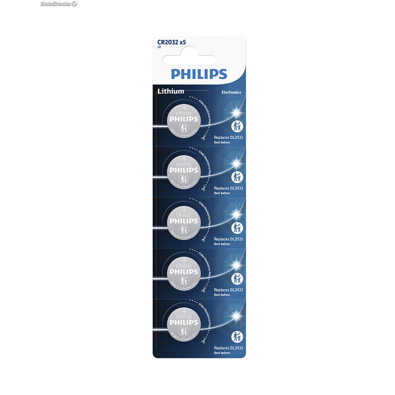 Pila CR2032 Lithium 3.0V Blister 5 Uds  Philips