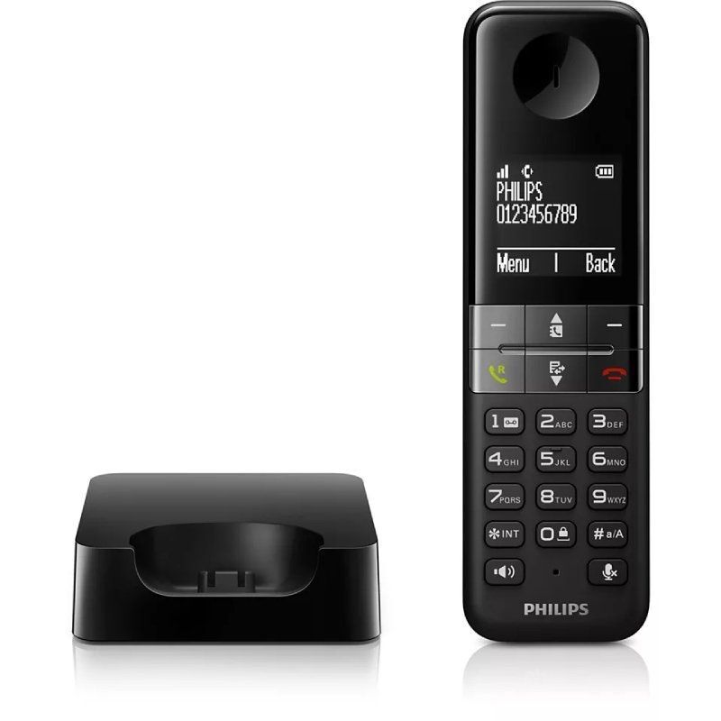 Philips D4702B/34 Teléfono Inalámbrico Duo Negro