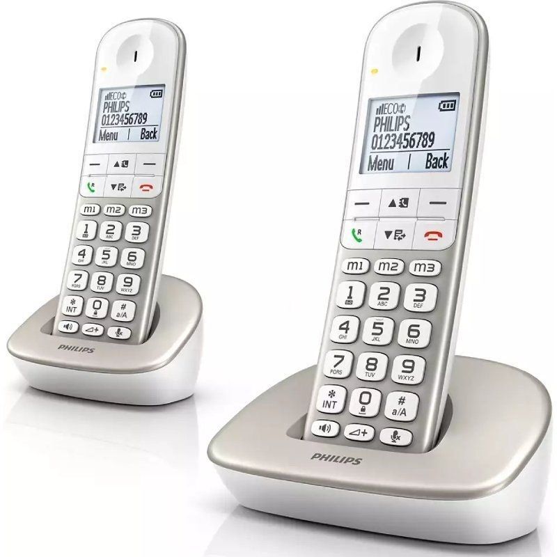 Teléfono Inalámbrico Pack DUO/ Plata Philips