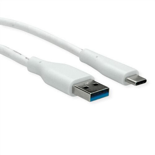 Cable USB 3.2 Gen 1,  A Macho -Tipo  C, M/M, 2 m, Blanco, VALUE